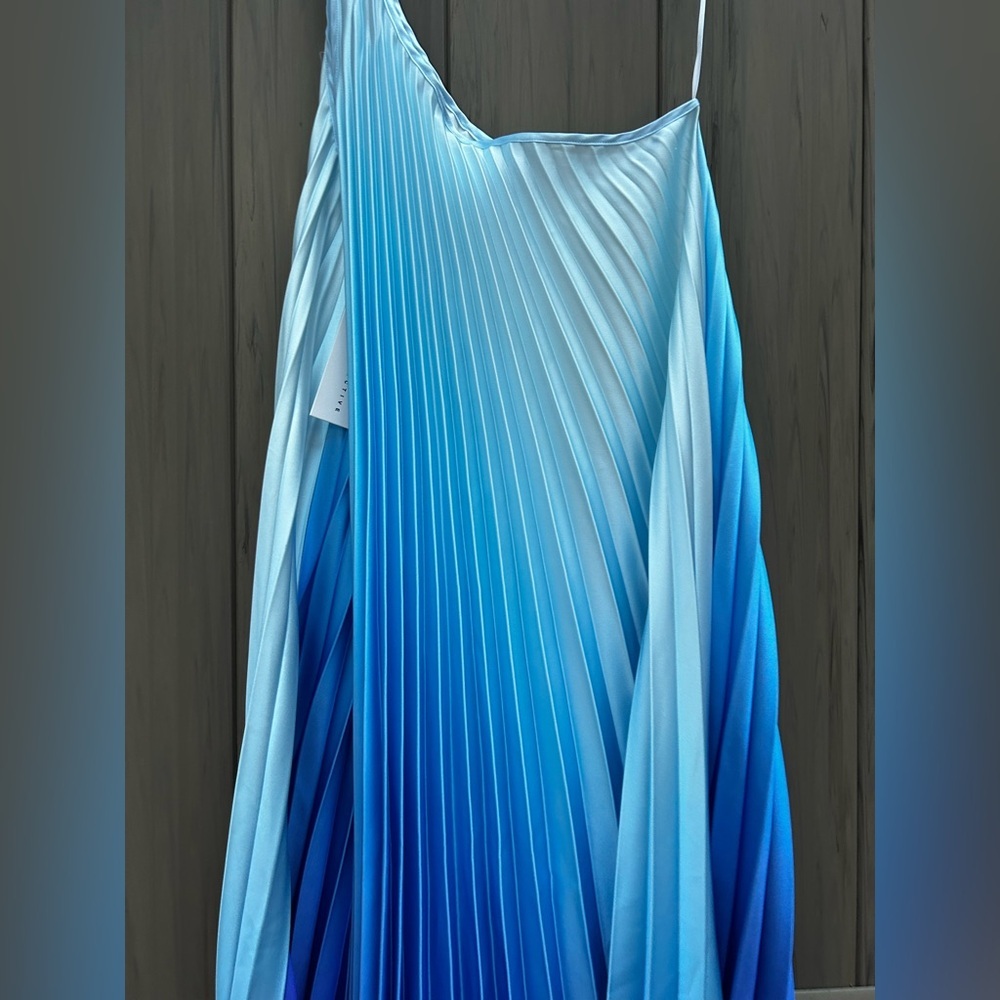 Delfi Collective Erica One Shoulder Pleated Maxi Dress Blue Ombre New With Tags! — image 4 of 8